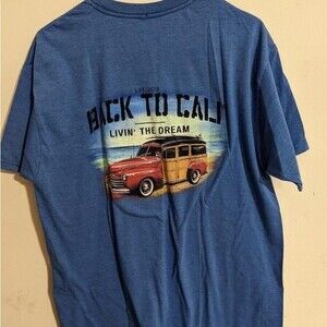 Back to Cali Mens Large Beach Surfer T Shirt backtoCali.com Living the Dream
